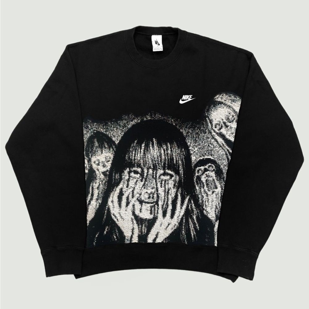 Nike Junji Ito Tomie Tapestry‎ Sweatshirt Black XL NWOT